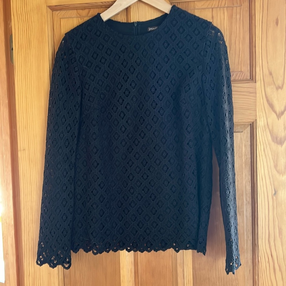 JMcLaughlin black eyelet blouse